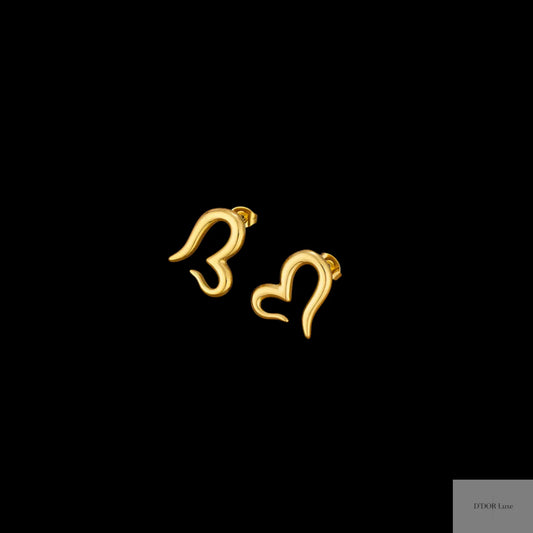 Contour Heart Studs - D’DOR Luxe