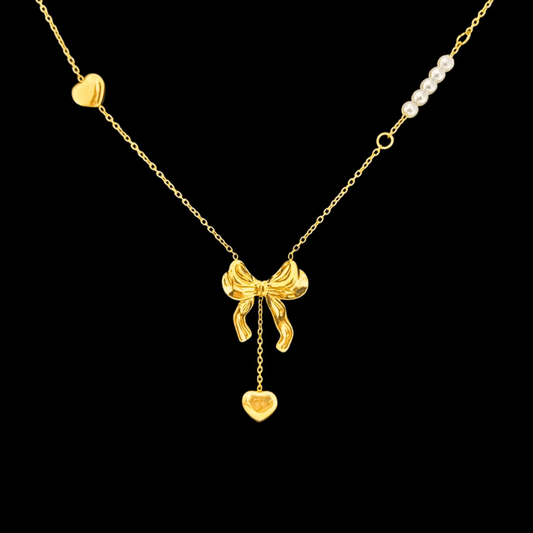 Bow Pearl Necklace - D’DOR Luxe