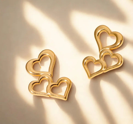 Trinity Heart Cascade Earring DDOR | Luxury You'll Love | Wear with confidence | Demifine Jewellery